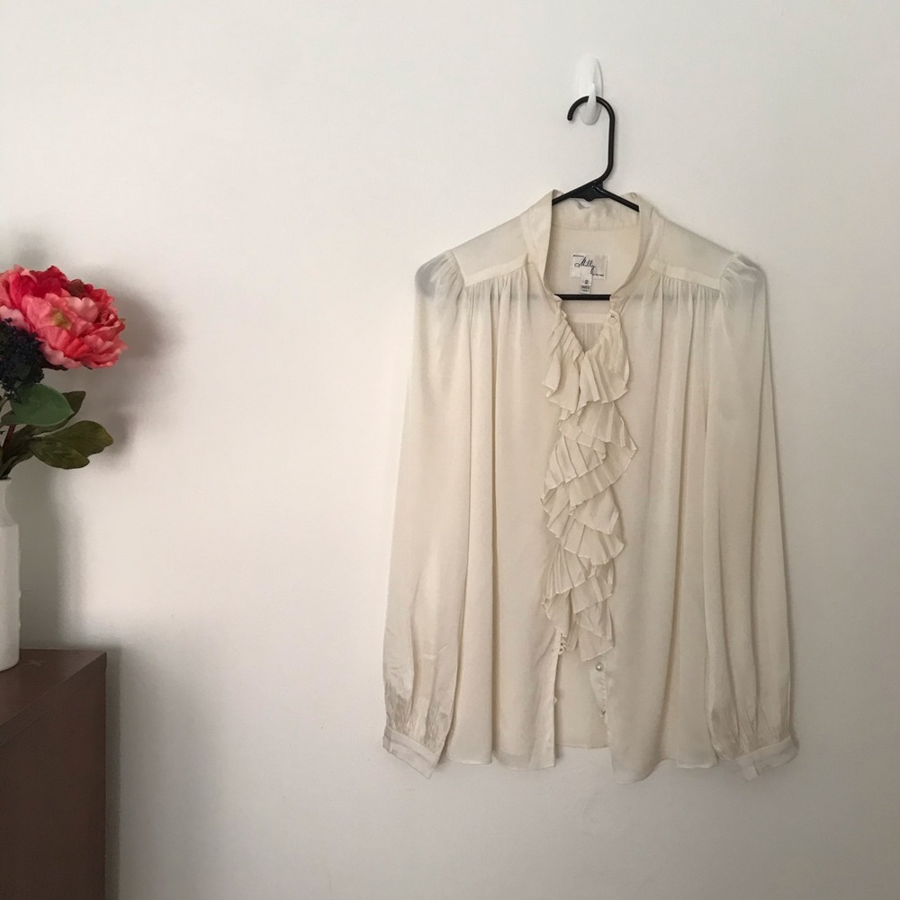 EUC Milli Alizee Pleated Silk Blouse